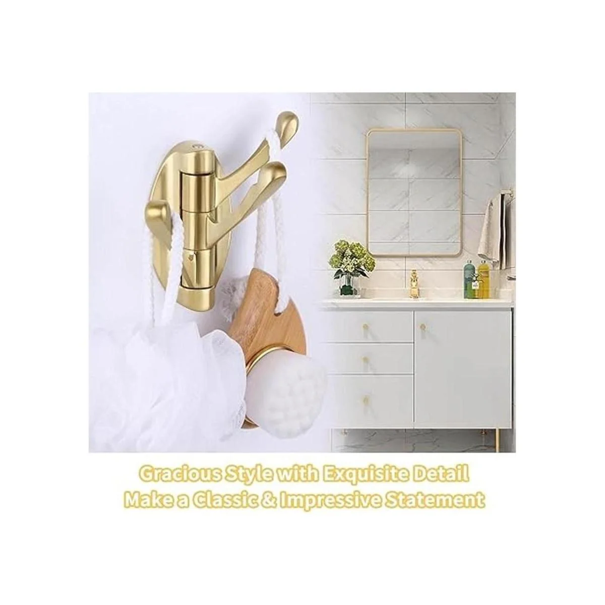 Toallero de oro cepillado soporte giratorio plegable de_3