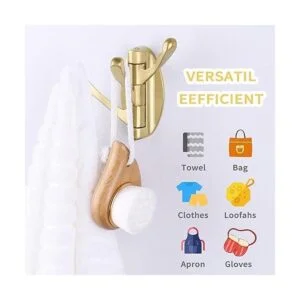 Toallero de oro cepillado soporte giratorio plegable de_5