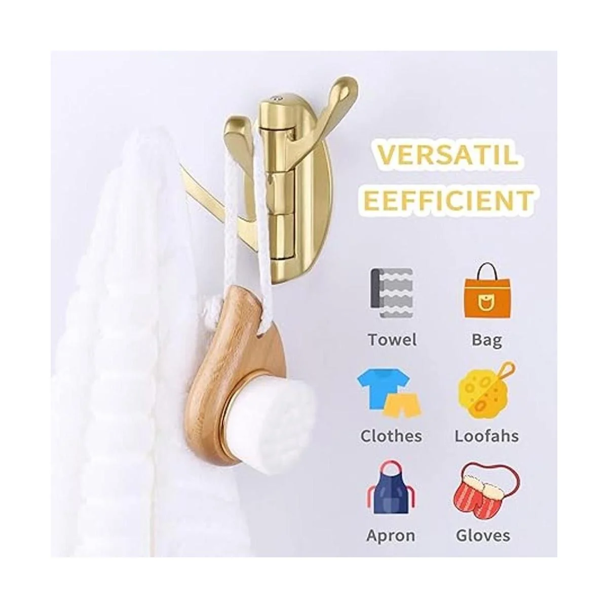 Toallero de oro cepillado soporte giratorio plegable de_5