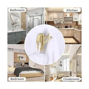 Toallero de oro cepillado soporte giratorio plegable de_4