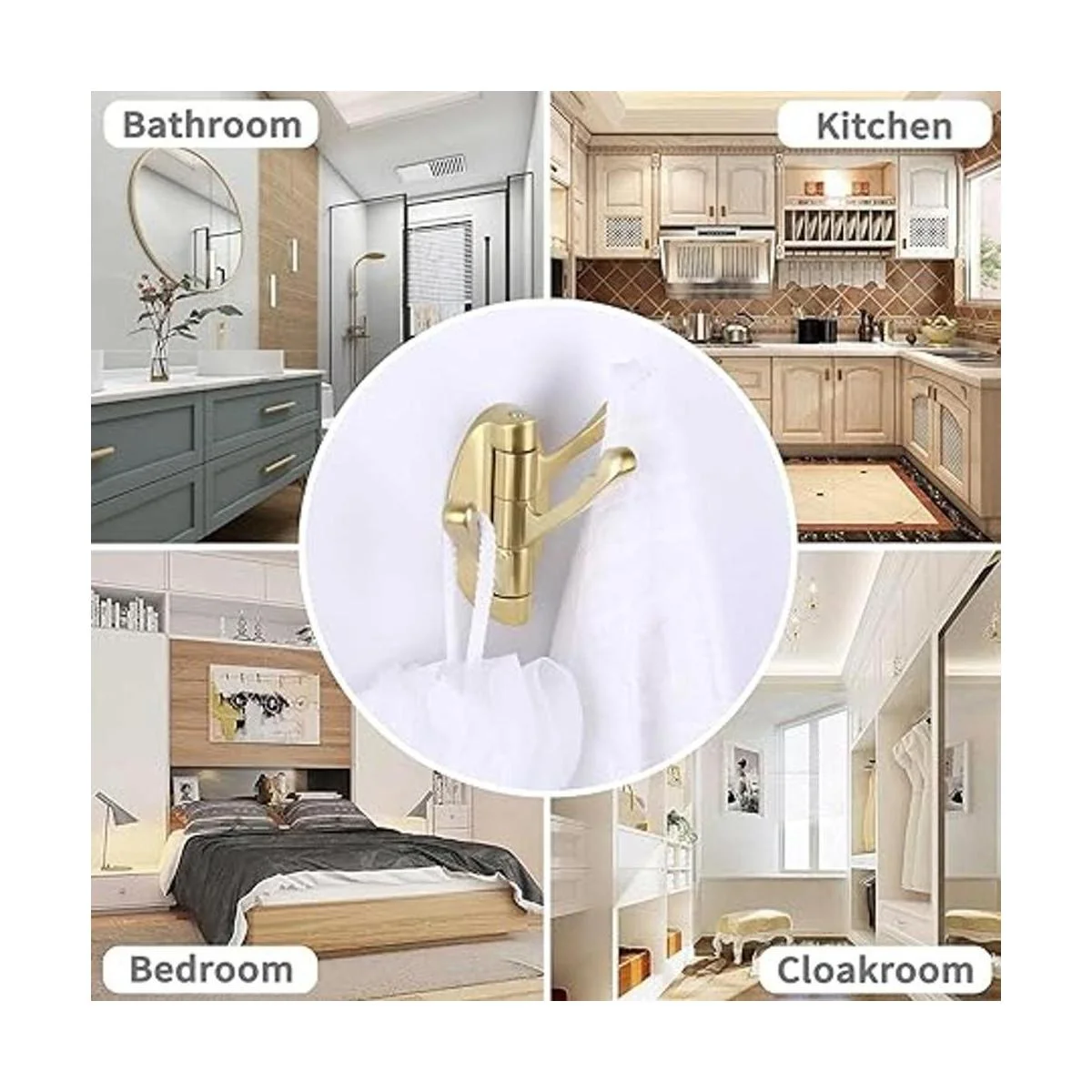 Toallero de oro cepillado soporte giratorio plegable de_4