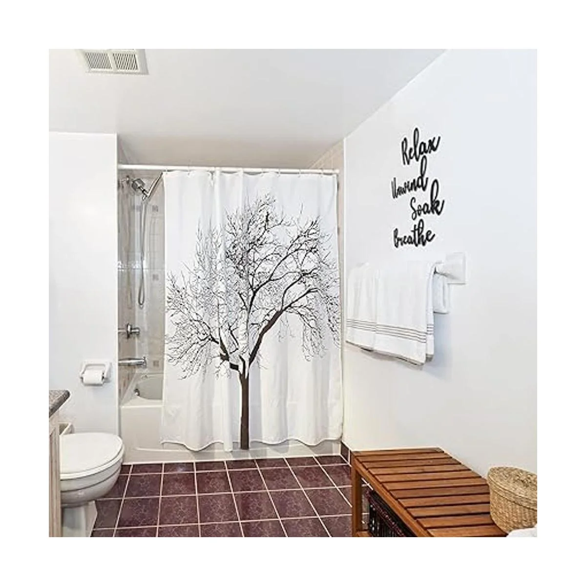 4 piezas de decoración de baño letrero de madera para_4