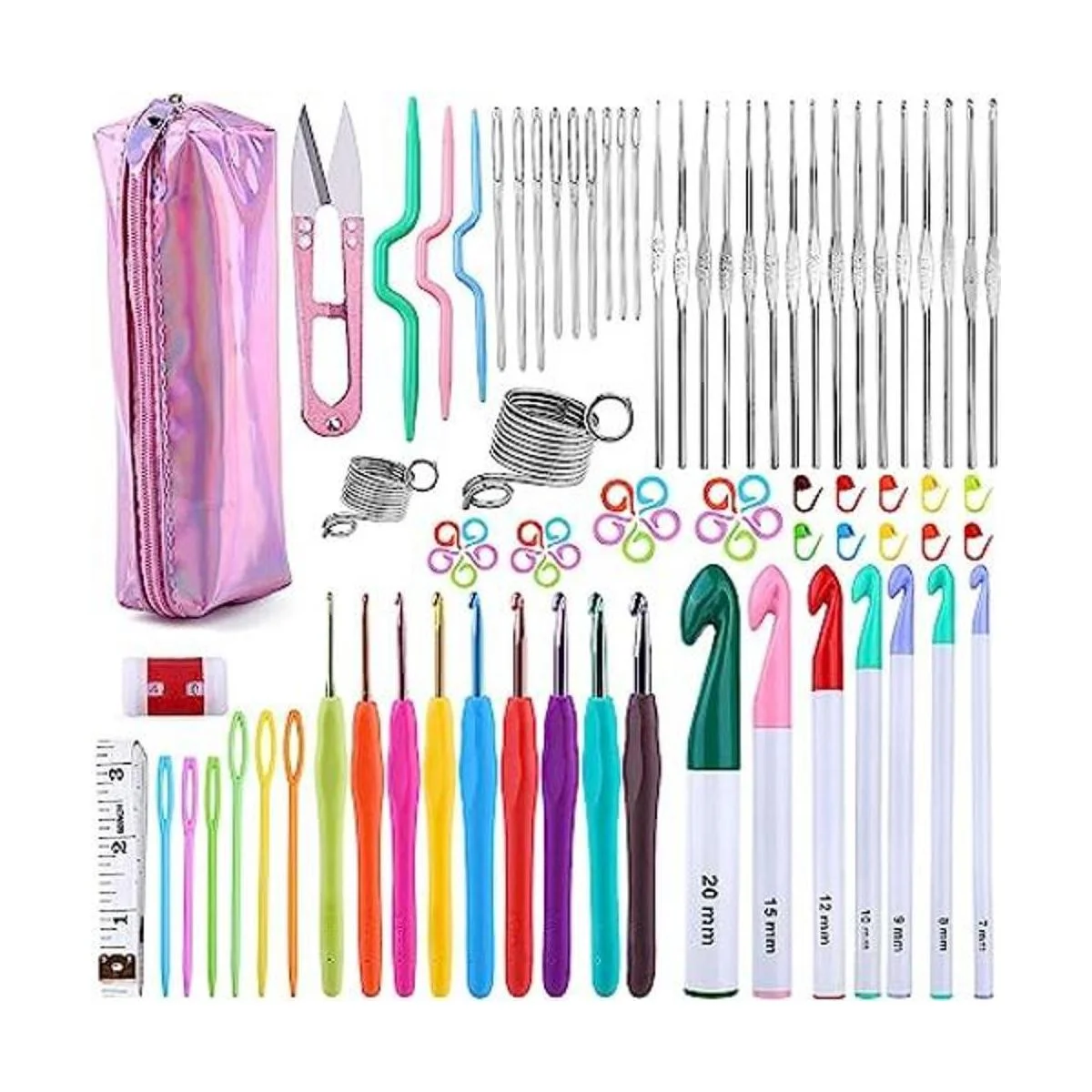 Juego de 87 ganchos de ganchillo ganchos ergonómicos de_1