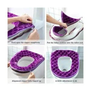 Fundas de asiento de inodoro para baño 2 piezas funda de_3