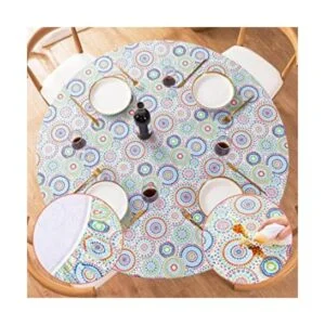 UMINEUX Mantel redondo de vinilo ajustable con bordes_1