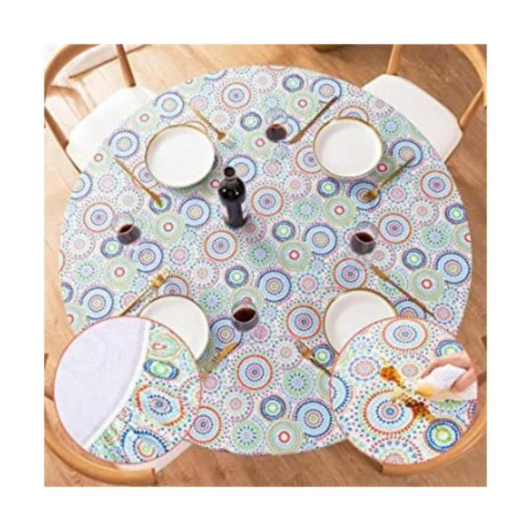 UMINEUX Mantel redondo de vinilo ajustable con bordes_1