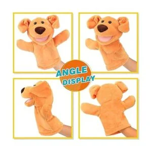 Easfan Marioneta de mano de perro de peluche con boca_5