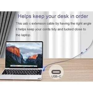 Cable de extensión USB C de 90 grados 6.6 pies de largo_6