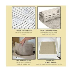 Tapete de baño de lujo antideslizante de espuma suave_6