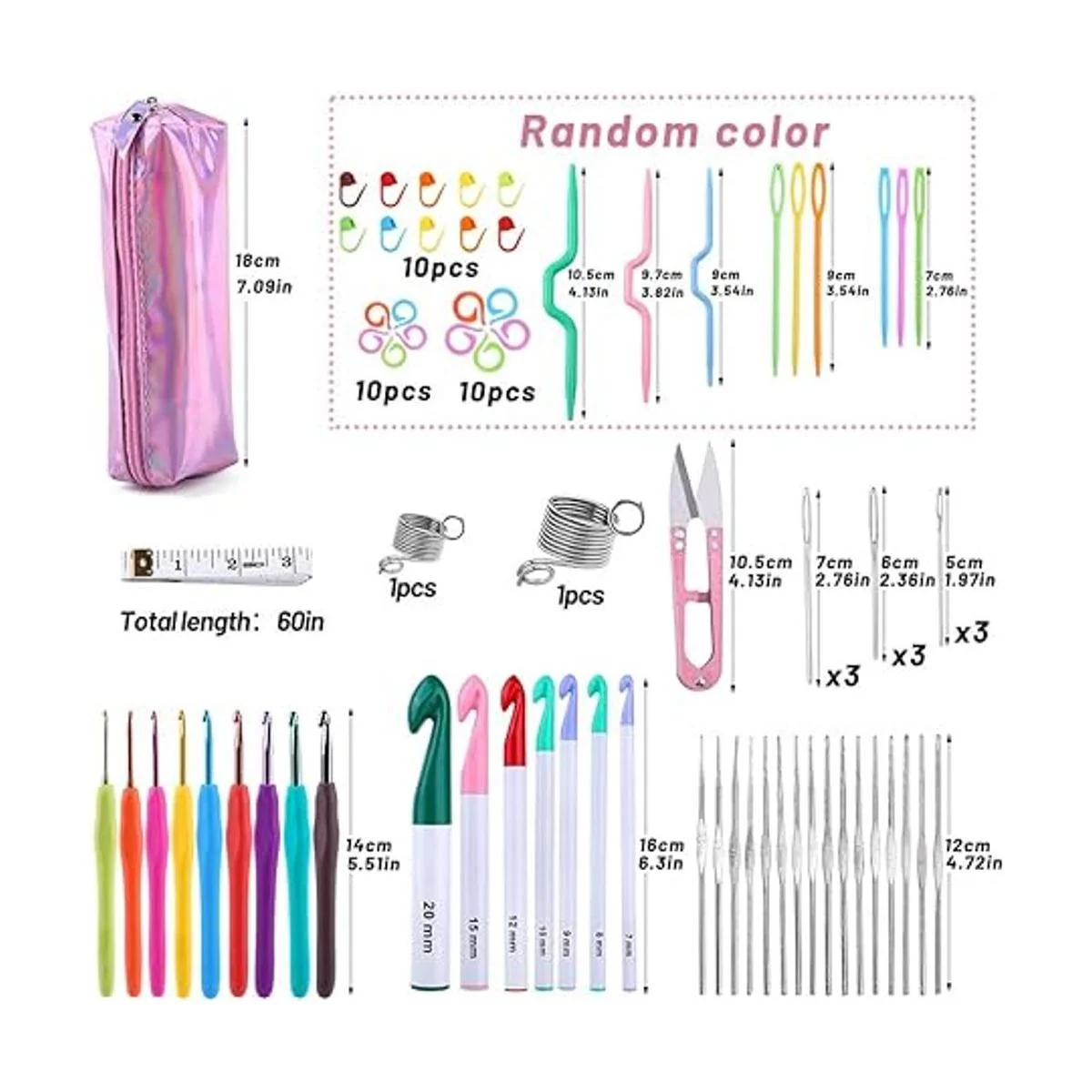 Juego de 87 ganchos de ganchillo ganchos ergonómicos de_2