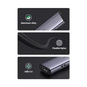 UGREEN Hub USB Hub USB 3.0 de aluminio de 4 puertos con_6