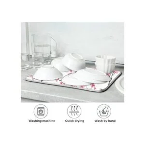 Estera de secado de platos con flores de cerezo 6.3 x 7.1_7