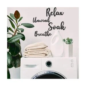 4 piezas de decoración de baño letrero de madera para_3