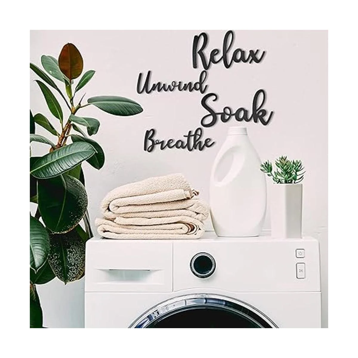 4 piezas de decoración de baño letrero de madera para_3