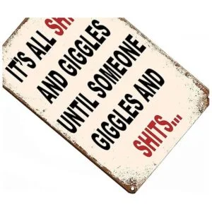 Divertidos carteles de metal para baño garaje hombre_4