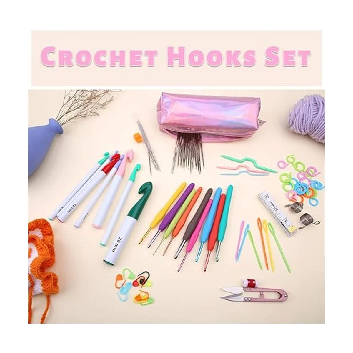 Juego de 87 ganchos de ganchillo ganchos ergonómicos de_6