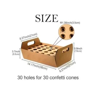 Caja de confeti de boda 30 piezas de papel de cono y 30_4