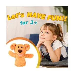 Easfan Marioneta de mano de perro de peluche con boca_6