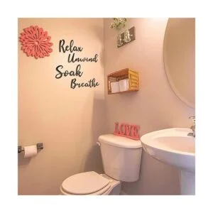 4 piezas de decoración de baño letrero de madera para_6