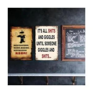 Divertidos carteles de metal para baño garaje hombre_3