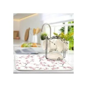 Estera de secado de platos con flores de cerezo 6.3 x 7.1_5