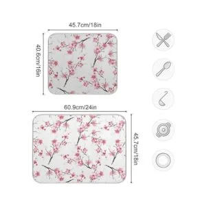 Estera de secado de platos con flores de cerezo 6.3 x 7.1_3