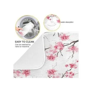 Estera de secado de platos con flores de cerezo 6.3 x 7.1_2