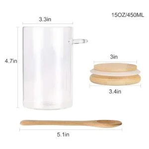 2 recipientes de vidrio de 17 onzas con tapa hermética de_4