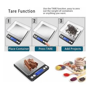 Fuzion Báscula digital de gramo con 2 bandejas báscula de_5