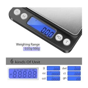 Fuzion Báscula digital de gramo con 2 bandejas báscula de_3