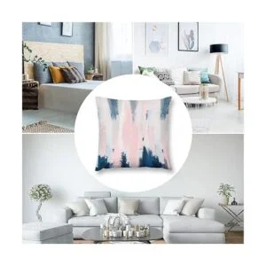 Nebra Fundas de almohada abstractas color rubor y azul_7