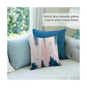 Nebra Fundas de almohada abstractas color rubor y azul_3