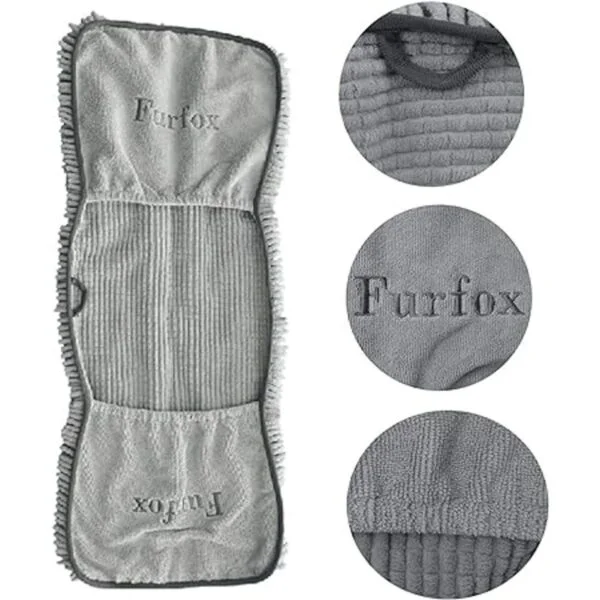 Furfox Toalla absorbente para perro toalla de microfibra_5