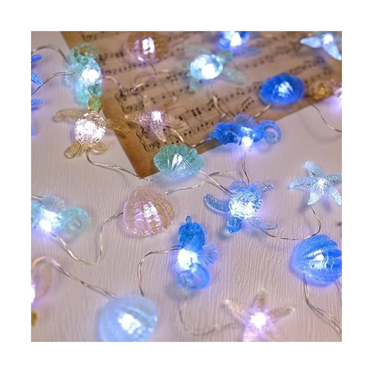 Cadena de luces decorativas con temática del océano de la_2