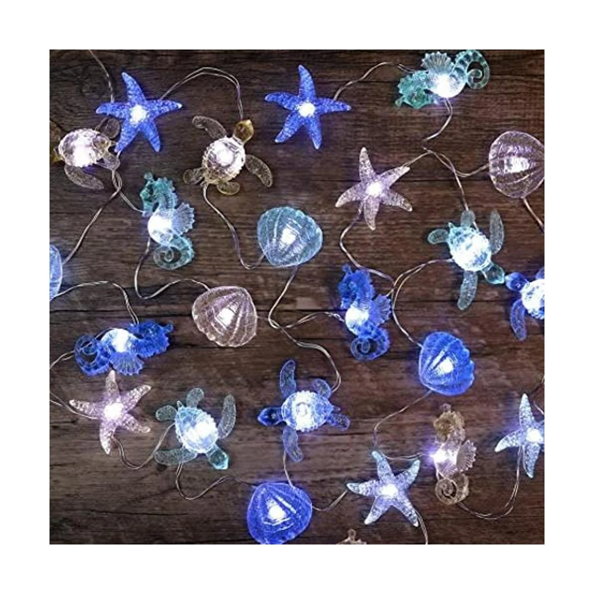Cadena de luces decorativas con temática del océano de la_1