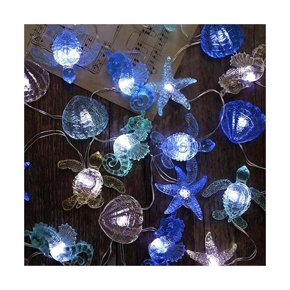 Cadena de luces decorativas con temática del océano de la_3