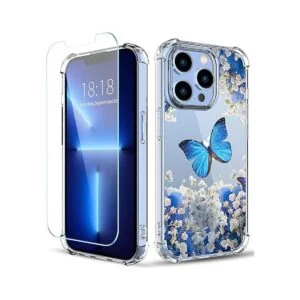 ilnehc Funda con patrón de flores diseñada para iPhone 13_1