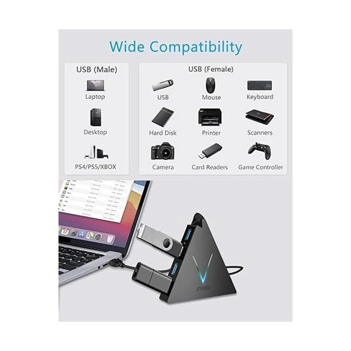 JoyReken FlyingVHUB Hub USB 3.0 de 4 puertos_4