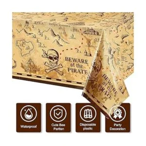 Mantel de fiesta pirata mapa del tesoro cubierta de mesa_4
