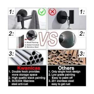 Ganchos de toalla para baño gancho de toalla negro mate_5