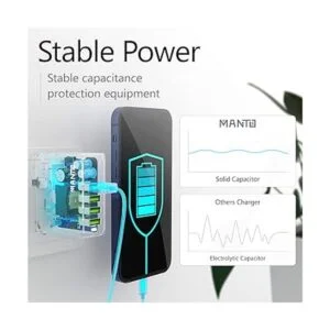 Cargador de pared USB múltiple MANTO 4.4A22W 4 puertos_4