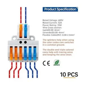 GKEEMARS 10 conectores de cable de palanca conector de_3