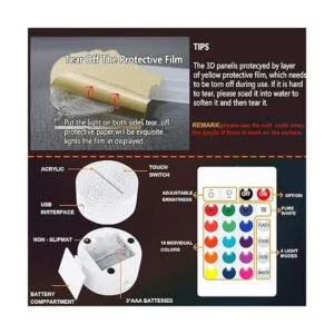 TriPro Lámpara de mesa con diseño de búho en 3D para_4
