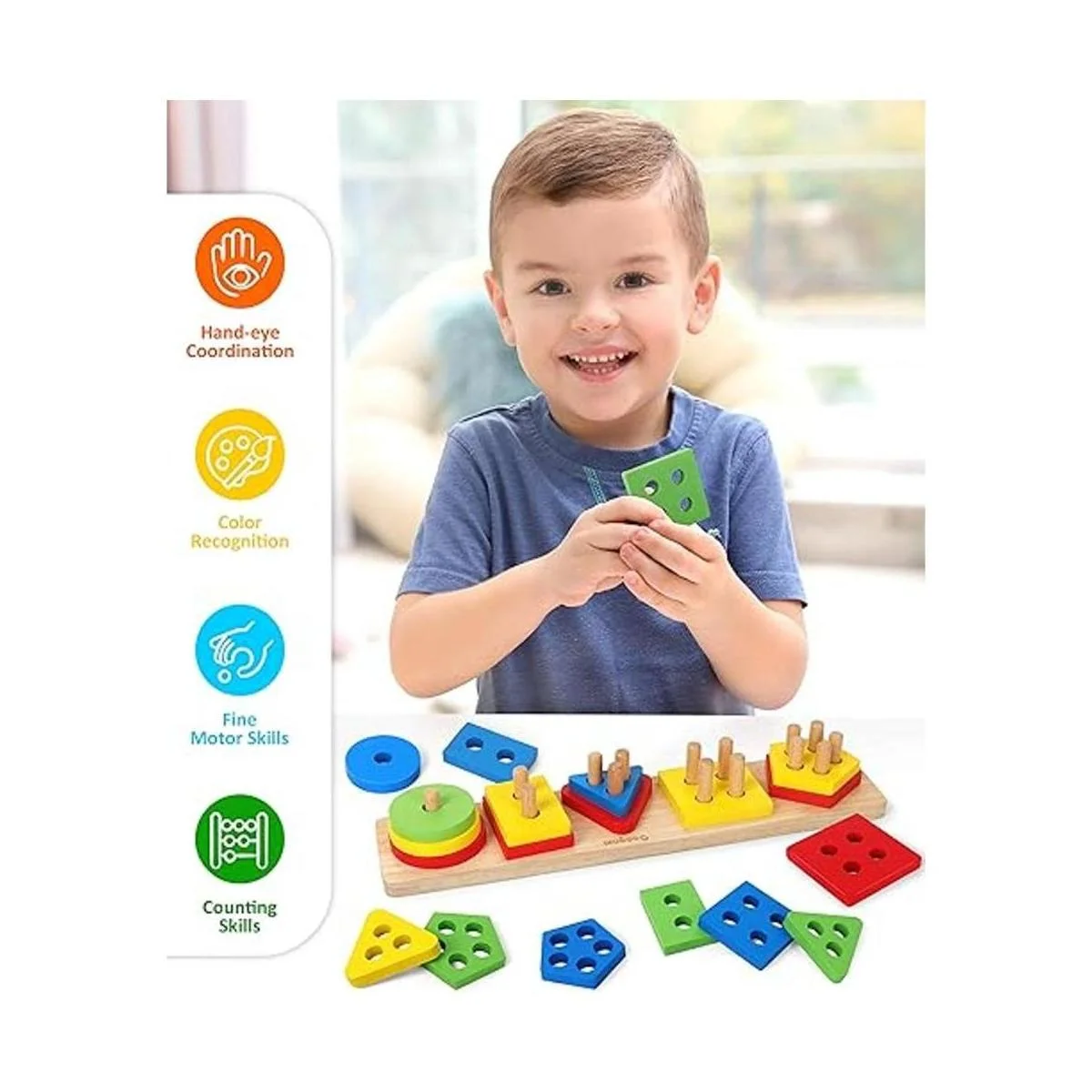 Coogam Juguetes Montessori apilables de clasificación de_4