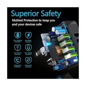 Cargador de pared USB múltiple MANTO 4.4A22W 4 puertos_5