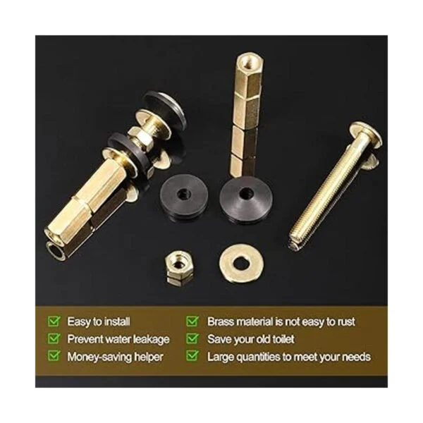 Juego de 4 tornillos para inodoro de acero inoxidable y_7
