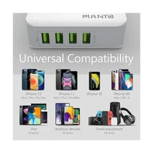 Cargador de pared USB múltiple MANTO 4.4A22W 4 puertos_6