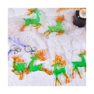 KyeeaDIY 3 moldes de resina de alce de Navidad con 20_3