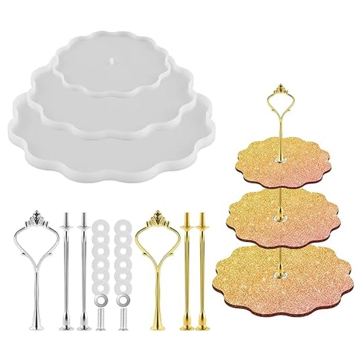 Moldes de bandeja de resina de 3 niveles moldes de_1