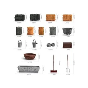 Juego de 13 piezas de juguetes de granja accesorios de_7